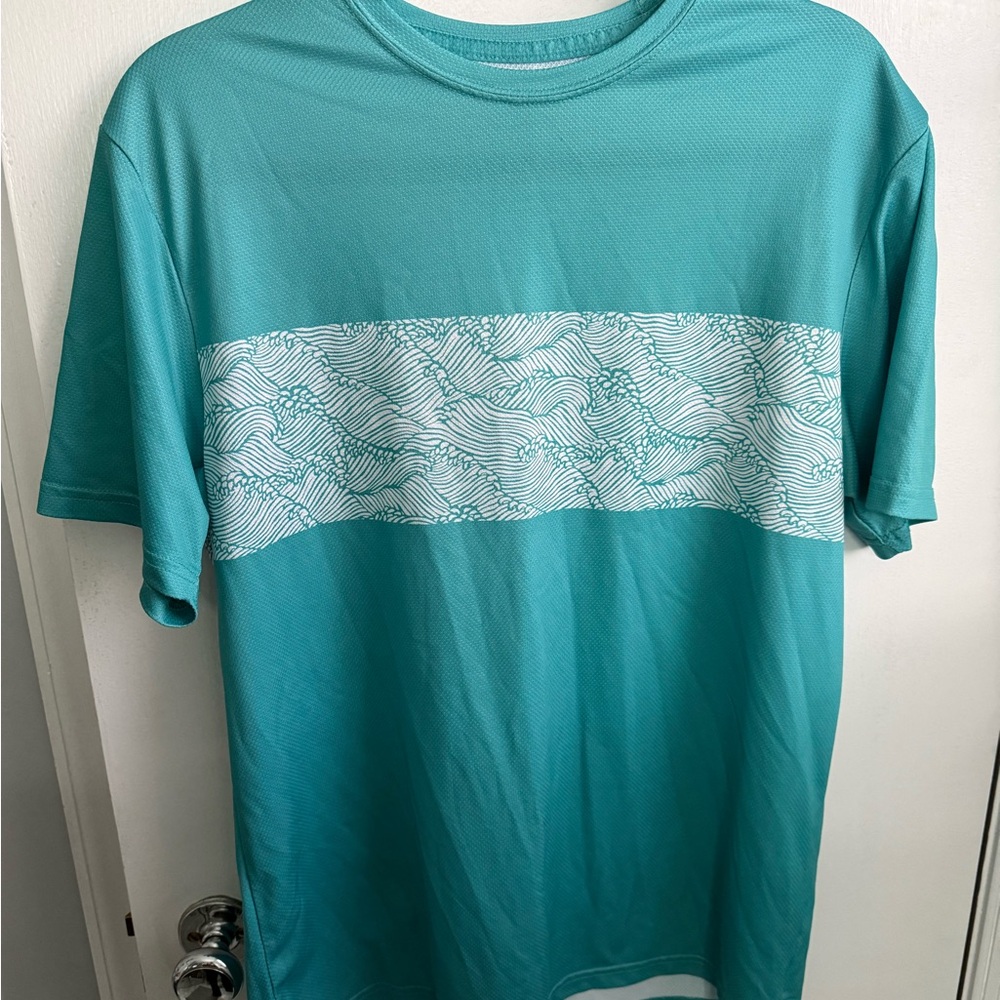 Southern Tide Aqua Wave Pattern Tee